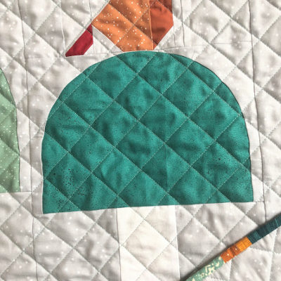 Fungi Friends quilt – How about adding two little birds?