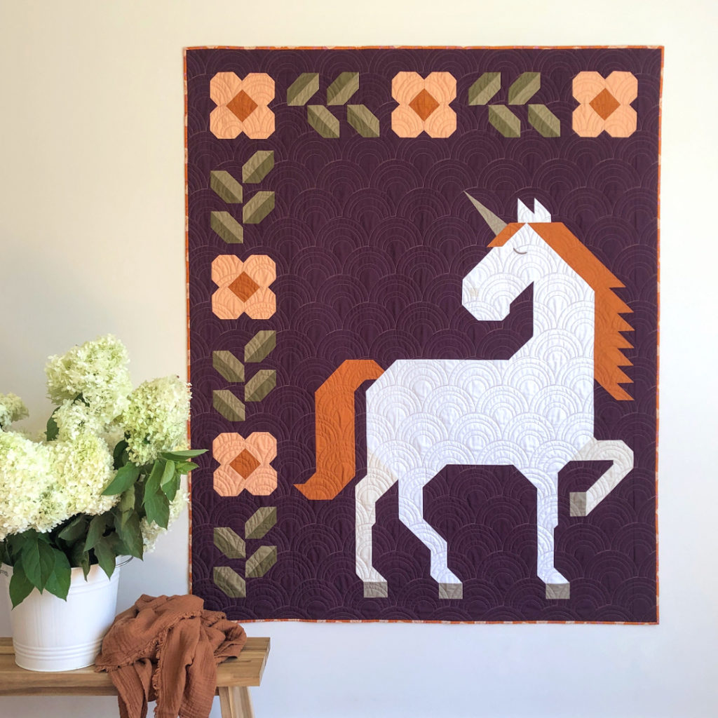 Unicorn Garden quilt pattern cover