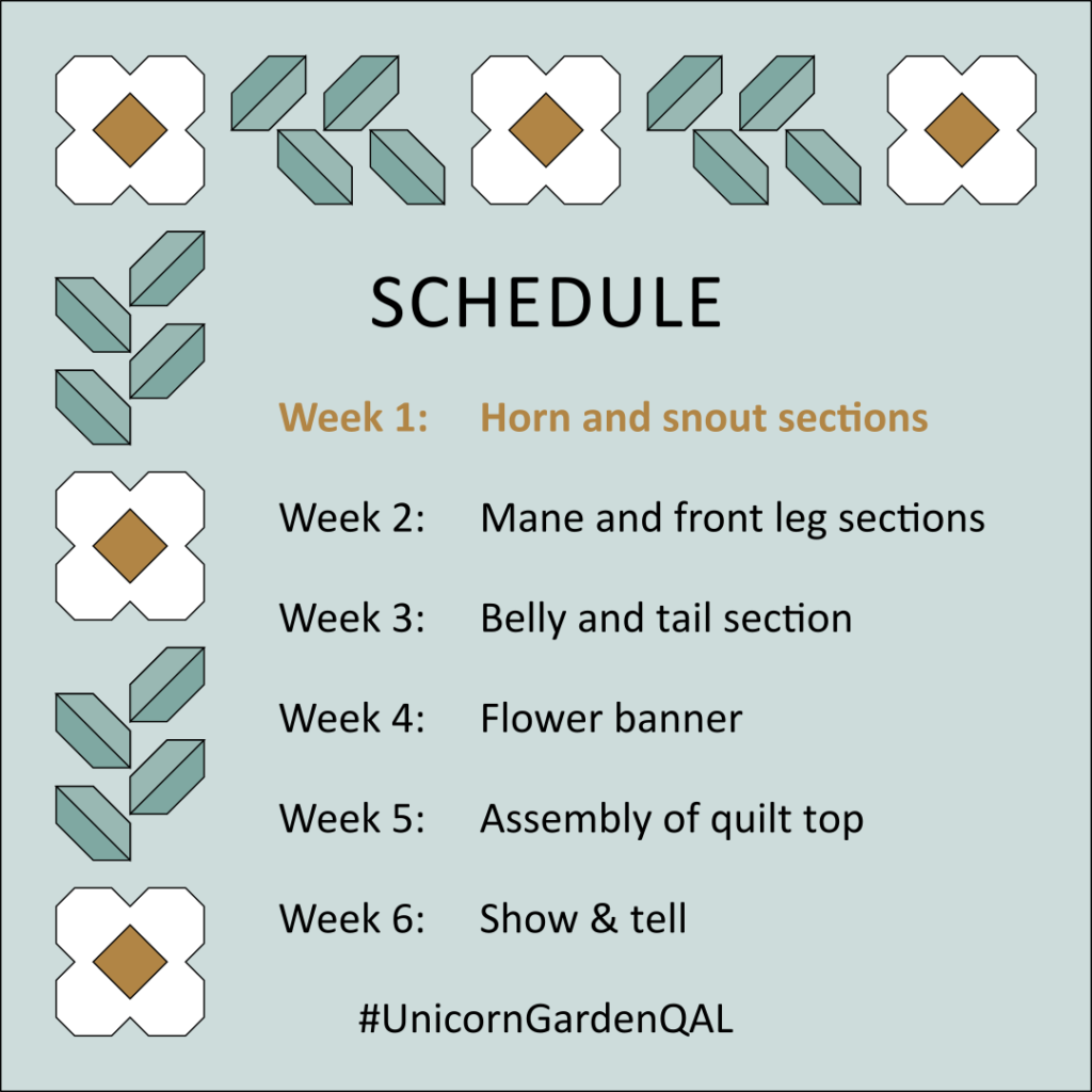 Apples & Beavers, Unicorn Garden QAL - Schedule week 1