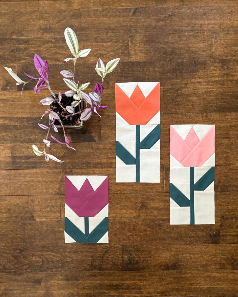 Apples & Beavers - Paper Tulips quilt blocks (smaller size of the pattern)