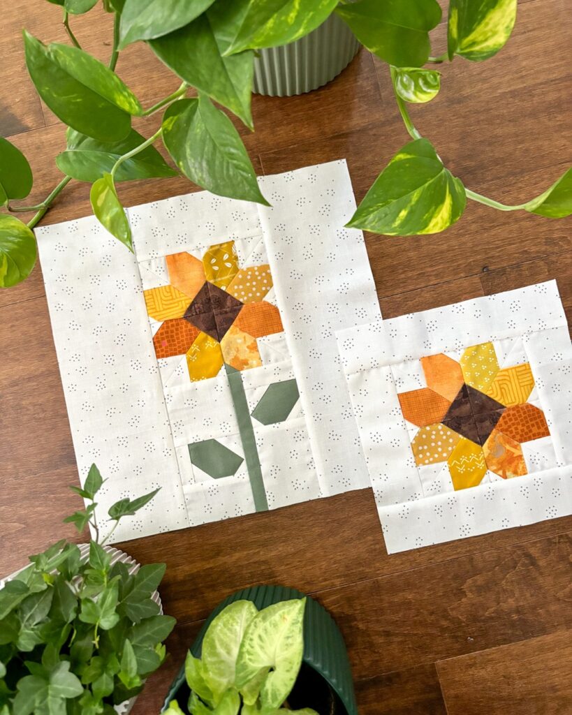 Apples & Beavers - Mini Sunflowers quilt blocks