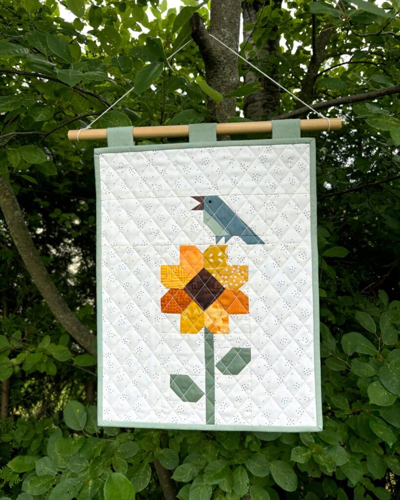 Apples & Beavers - bird and sunflower wall hanging