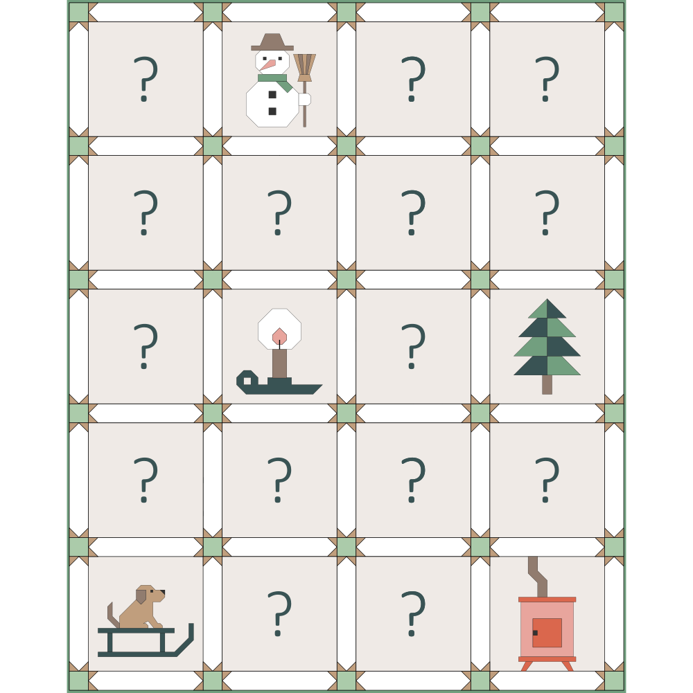 Cozy Holidays Sampler Quilt Kit - Warm neutrals